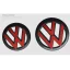 VW Volkswagen GOLF IV (MK4) 1998-2004 (11,2cm a 12,2cm) embleem voor en achter, logo - zwart mat