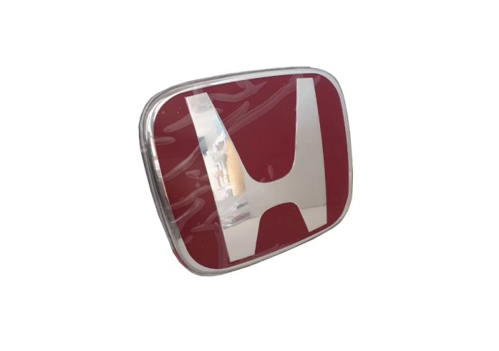 Emblema Honda CIVIC SI JAZZ FIT 2001-11 dianteiro vermelho cromado 75700-T5S-U00