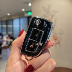 LUXURY key cover for NISSAN cars black glossy/chrome