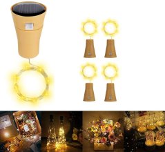 LUMA LED Rolha decorativa, rolha de garrafa com fio de luz LED 2m branco quente