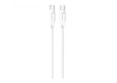 USAMS US-SJ567 Type-C/USB-C į Type-C/USB-C PD 100W greito įkrovimo duomenų kabelis su šviesos ilgiu: 120cm baltas