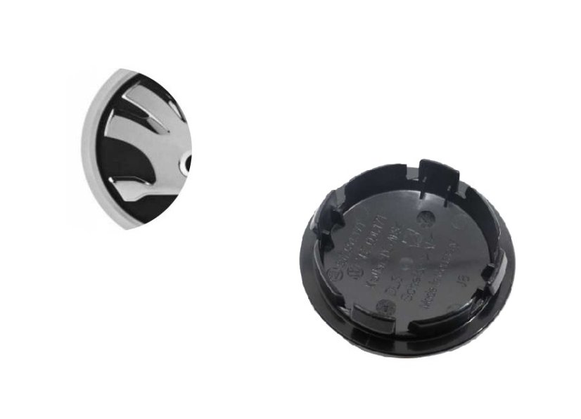 Krytky kol, pokličky na kola ŠKODA 56mm černá chrom 5E0601151FOD 5JA601151