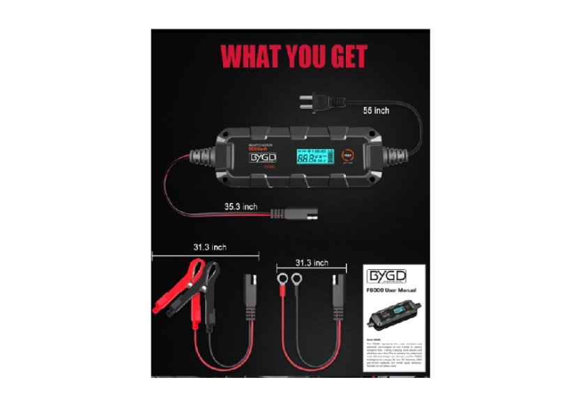 Fully automatic intelligent charger 6A 6V 12V portable