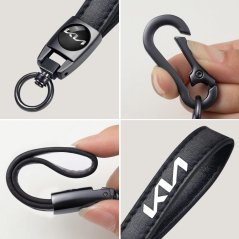 KIA Chaveiro, couro preto