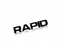 Napis RAPID - črna sijajna 138mm