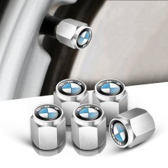 4 pcs BMW valve caps, valve covers silver/chrome