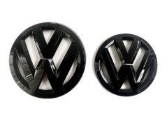 VW VENTO  (2014-2018) front and rear emblem, logo (12,3cm and 10,3cm) - glossy black
