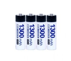 4 pcs DOUBLEPOW powerful rechargeable batteries AA 1300 mAh 1.2V Ni-Mh, 1500x charge