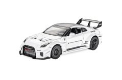 Nissan GTR-CSR2 speelgoed metalen model verlichting op batterijen geluid 1:32 Wit