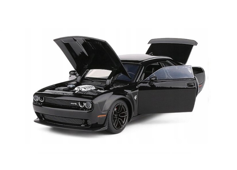 Dodge Challenger Helicat SRT metalen model speelgoedbatterijverlichting klinkt 1:32 zwart