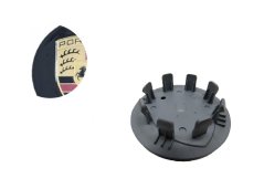 Capuchon de centre de roue PORSCHE 65mm noir 95B601150