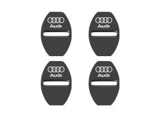 4ks AUDI Ochranný kryt západky dveří - černá lesklá
