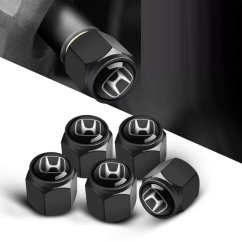 4 pcs HONDA valve caps, black valve covers