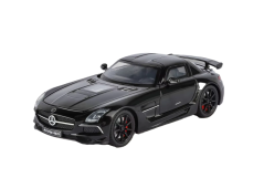 Mercedes Benz AMG SLS kovový model hračka na batérie svetla zvuk 1:24 Čierna