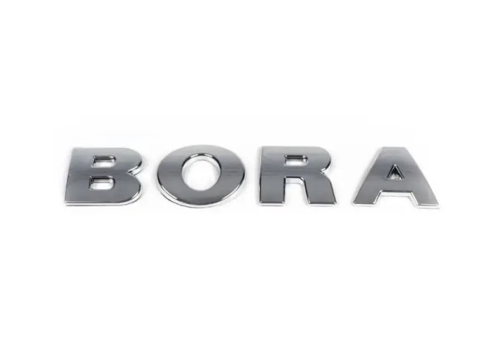 Inscrição BORA - cromo brilhante 130mm