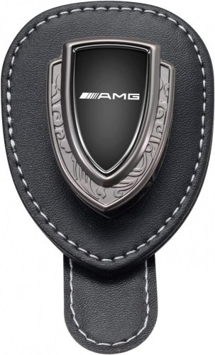 MERCEDES BENZ AMG leather holder for glasses for the screen, holder for glasses - black leather