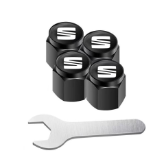 4 pcs SEAT valve caps, black valve covers