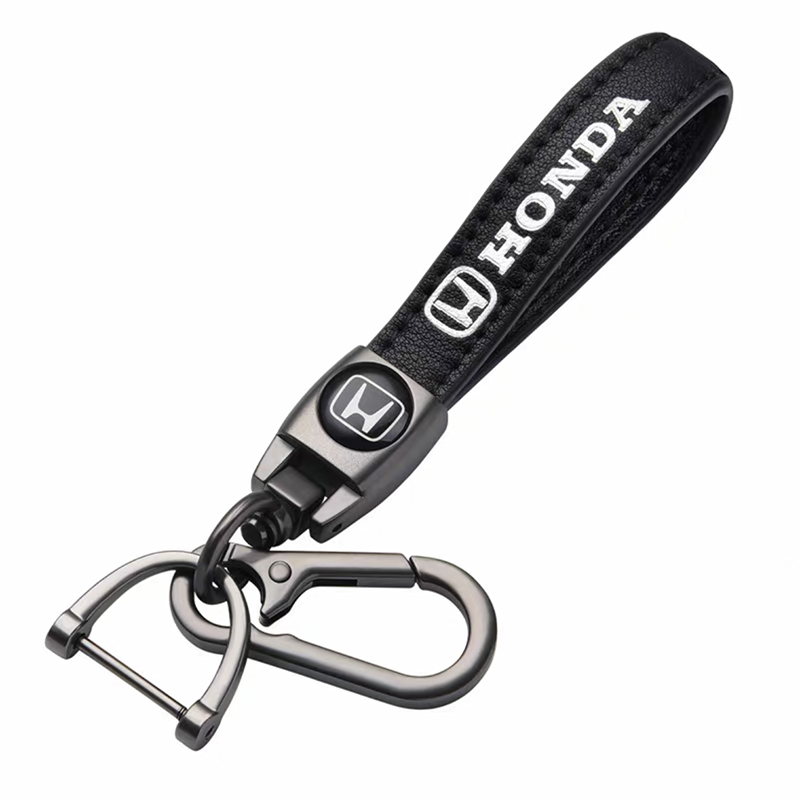 HONDA key fob, keychain black leather