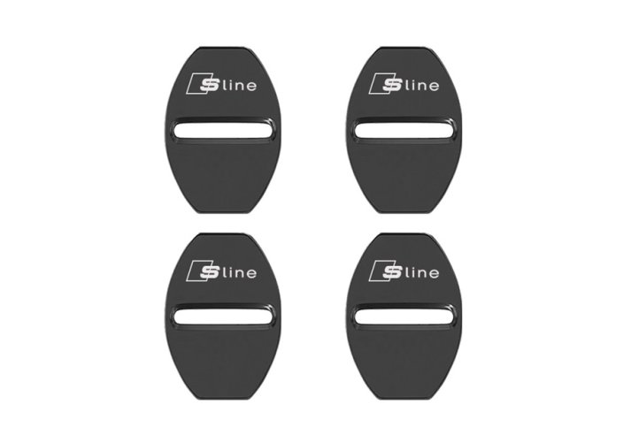 4 stuks AUDI S LINE Beschermkap voor deurgrendel- zwart glanzend