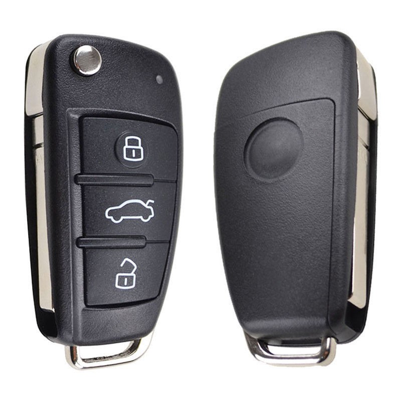 LUXURY key cover for AUDI cars white glossy/silver