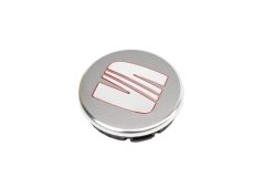 Wheel center cap SEAT 55mm grey-silver red chrome 5F0601171