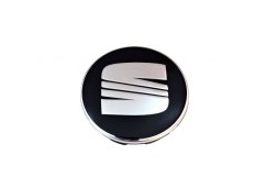 Wheel center cap SEAT 56mm black chrome old logo 5F0601171