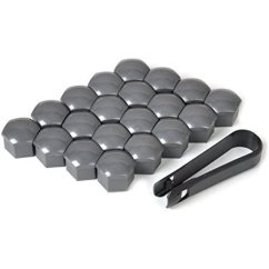 Bolt covers, for wheel bolts 19mm, set of 20 gray