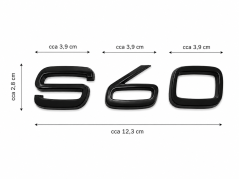 Volvo S60 rear trunk lid lettering - glossy black (12.3cm)