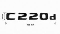Mercedes lettering C220d- glossy black 165 mm