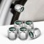 4 pcs LAND ROVER valve caps, valve covers silver/chrome green logo