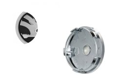 Krytky kol, pokličky na kola ŠKODA 60mm černá chrom