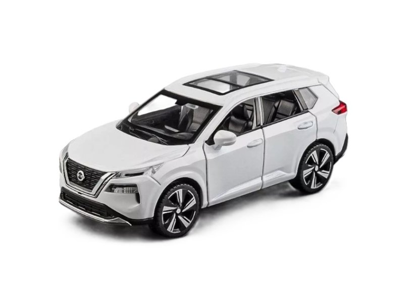 Nissan X-Trail speelgoed metalen model verlichting op batterijen geluid 1:32 Wit