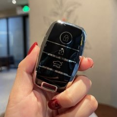 LUXURY key cover for KIA cars black glossy/chrome