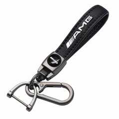 MERCEDES BENZ AMG přívěsek na klíče, klíčenka, černá kůže