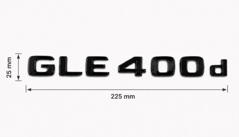Mercedes lettering GLE400d - glossy black 225mm