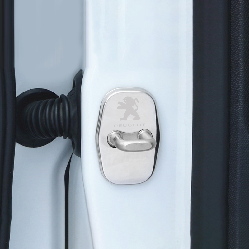 4 pcs PEUGEOT Protective cover for the door latch- silver