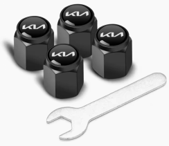 KIA valve caps, black valve covers new logo