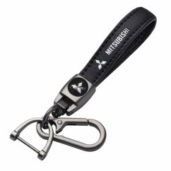 MITSUBISHI key fob, keychain black leather
