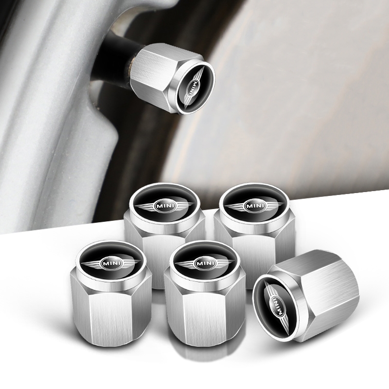 4 pcs MINI COOPER valve caps, valve covers silver/chrome