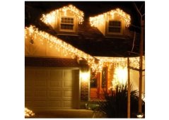 LUMA LED Vianočný svetelný dážď so zábleskom, 312 LED 10m + 1,5m teplá biela veľké LED diódy
