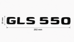 Mercedes lettering GLS550 - glossy black 202mm
