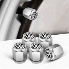 4 pcs  VOLKSWAGEN valve caps, valve covers silver/chrome
