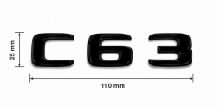 Mercedes nápis  C63 - černý lesklý 110mm
