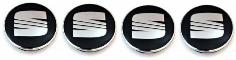 4pcs Wheel center caps SEAT 56mm black chrome 5F0601171