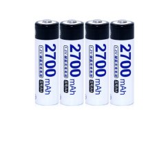 4 pcs DOUBLEPOW powerful rechargeable batteries AA 2700 mAh 1.2V Ni-Mh, 1500x charge