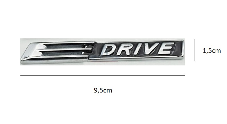 BMW EDrive inscription - chrome - black matt (9,5x1,5cm)