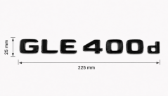 Mercedes nápis  GLE400d - černý lesklý 225mm