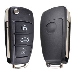 LUXURY key cover for AUDI cars black glossy/chrome