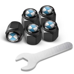 4 pcs BMW valve caps, black valve covers