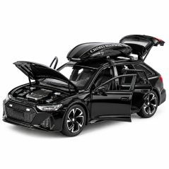 Audi RS6 kovinski model igrače luči baterije zvok 1:32 Črna